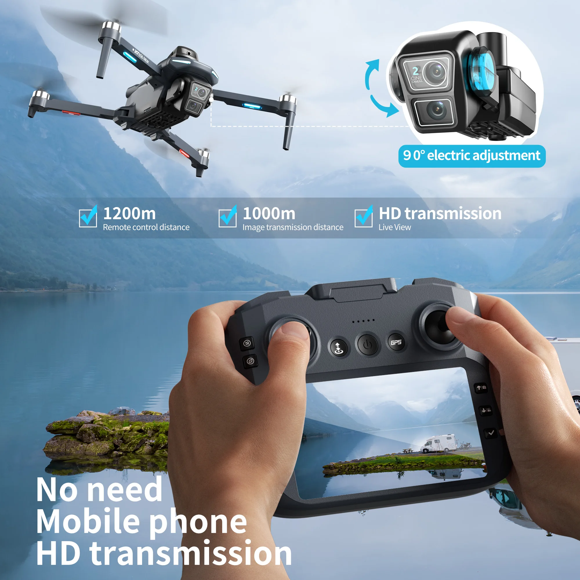 Оригинальный дрон XT606 MAX с  – обзор и цена Jjrc Drone X12